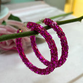 Bling Blogger Fuschia Pink  Hoop Earrings - Big