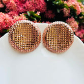 Bling Blogger Rose Gold Round Earrings - Big