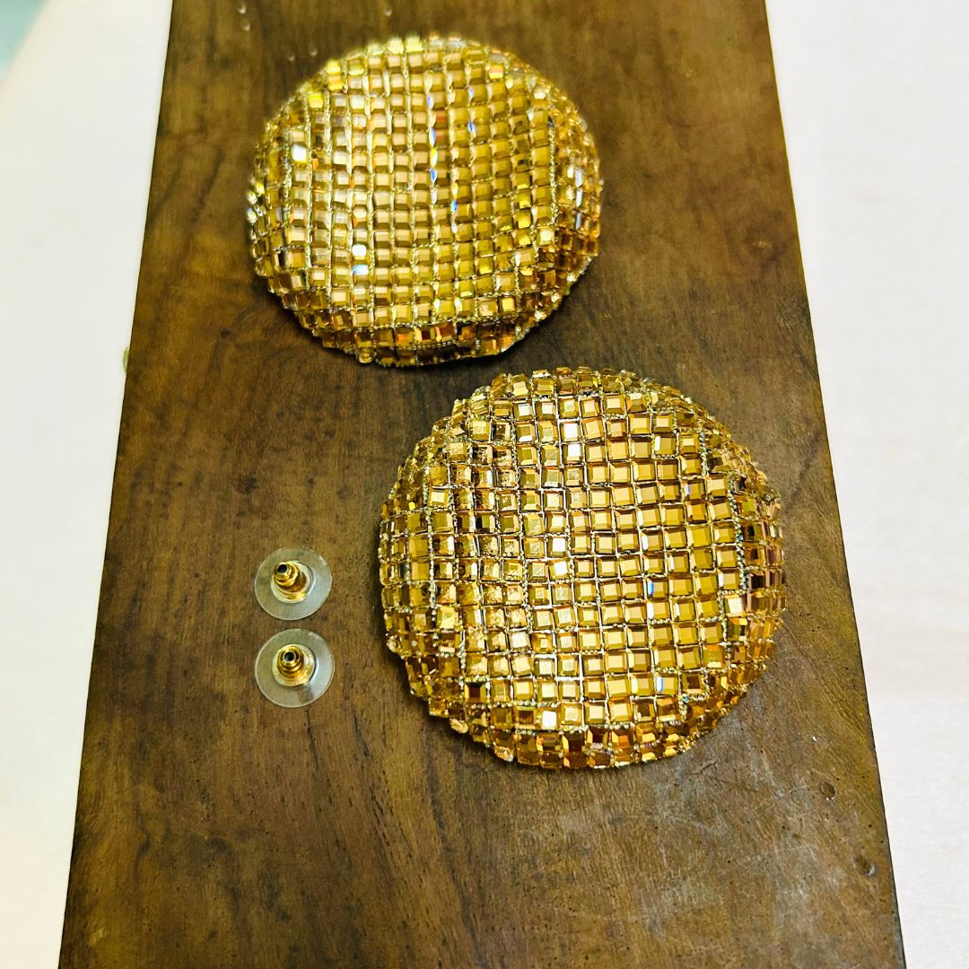 Bling Blogger Golden Round Earrings - Big