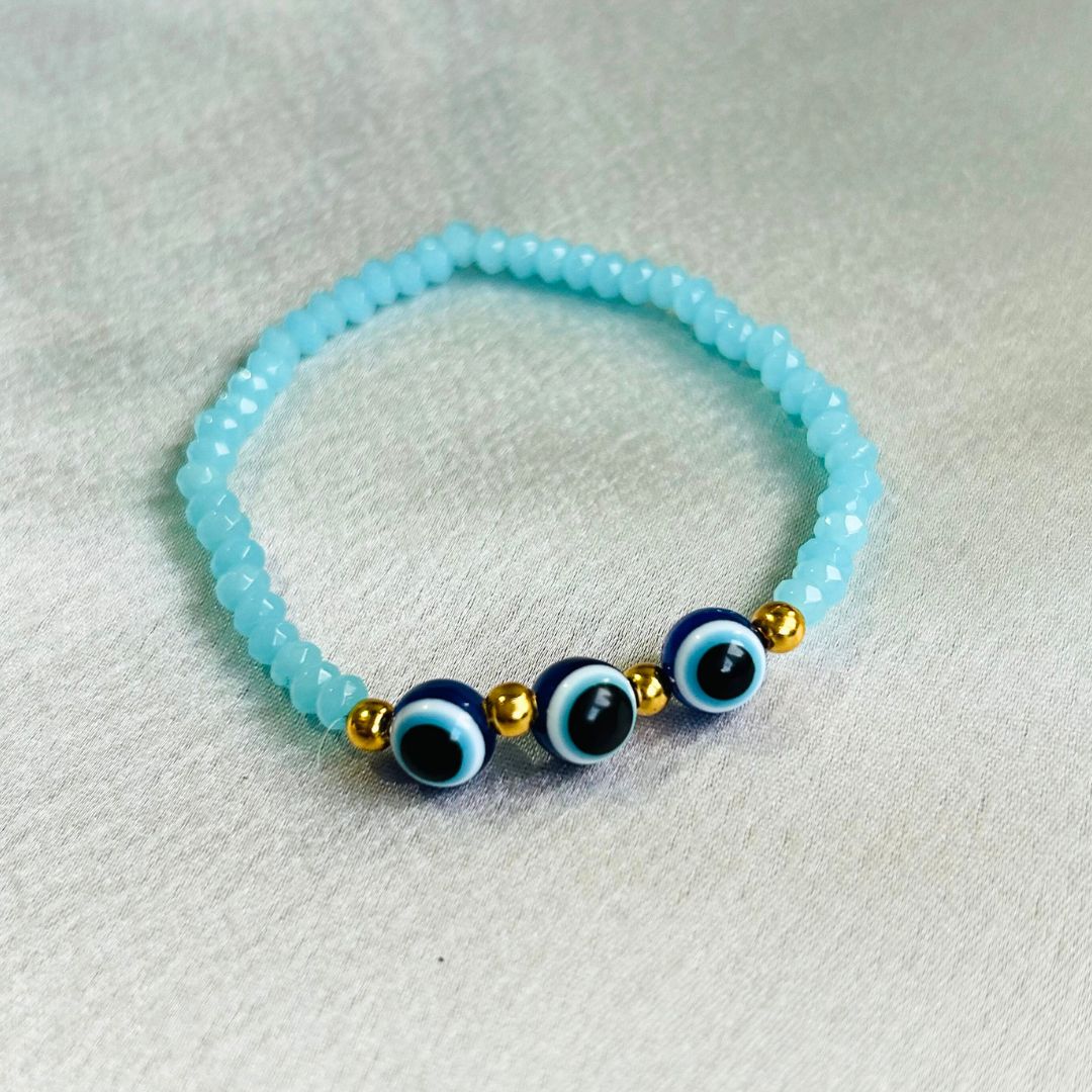 Evil Eye Turquoise  - Stretchable Bracelet