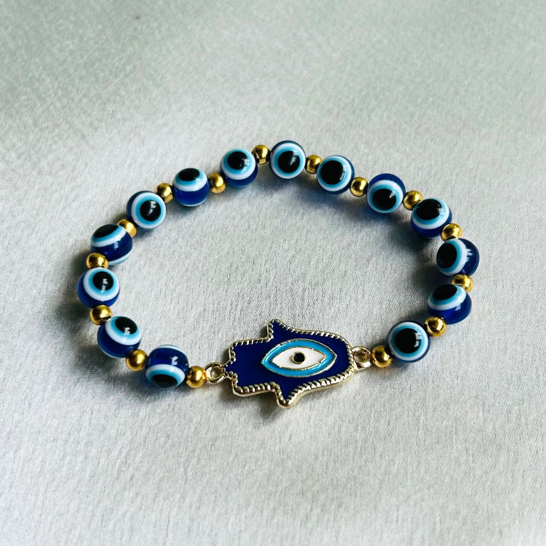 Stretchable Evil Eye Hamsa Bracelet