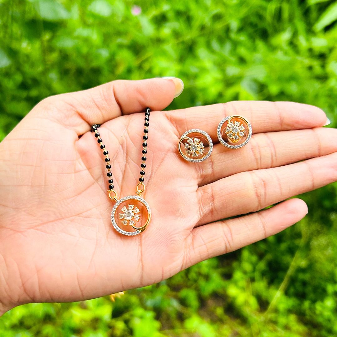 Asha American Diamond Mangalsutra Set