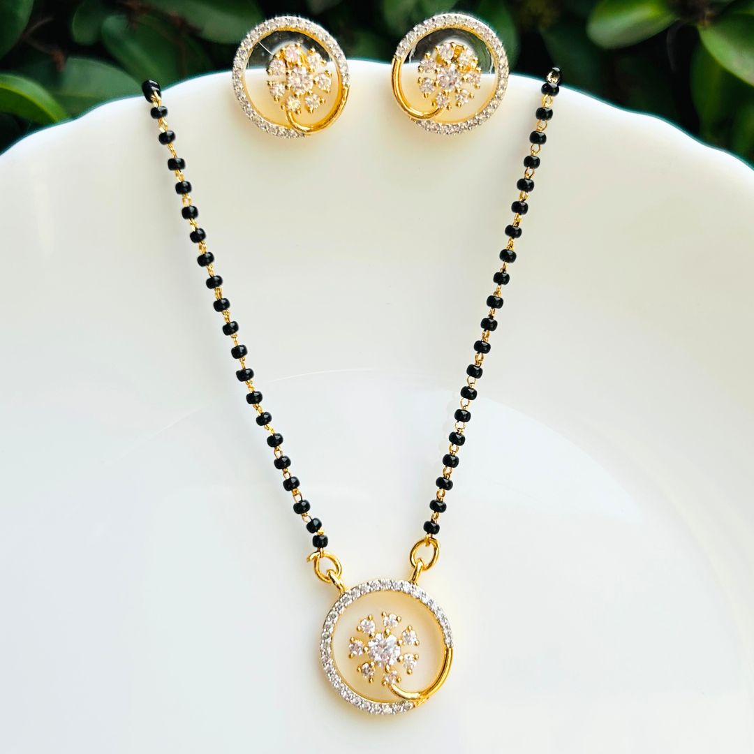 Asha American Diamond Mangalsutra Set