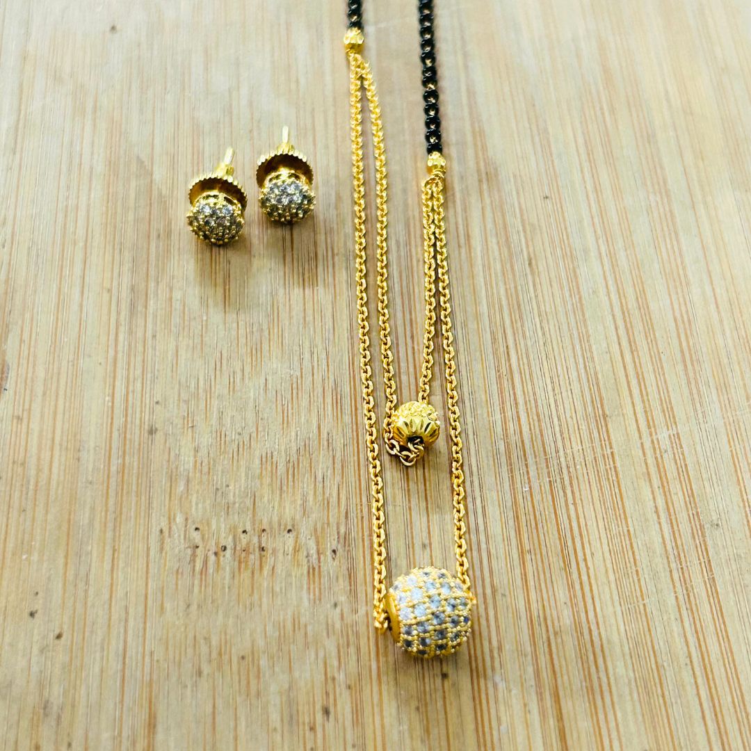 Mahima American Diamond Mangalsutra Set With Bracelet