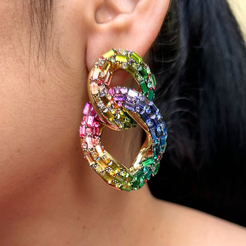 Bling Blogger Entangled Statement Earrings - Multi 1