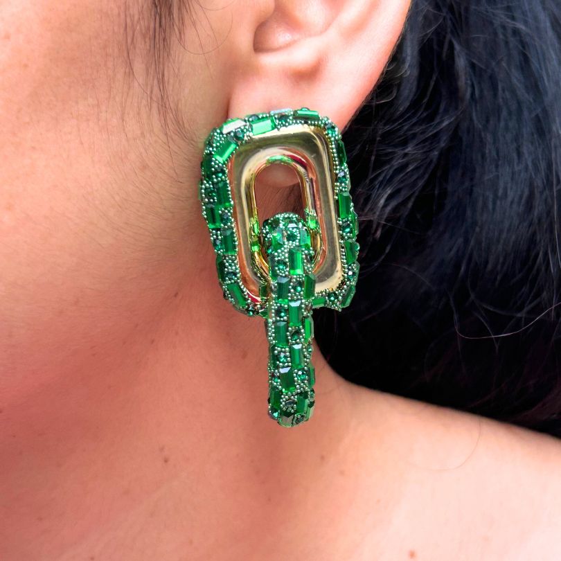 Bling Blogger Emerald Green Entangled Earrings