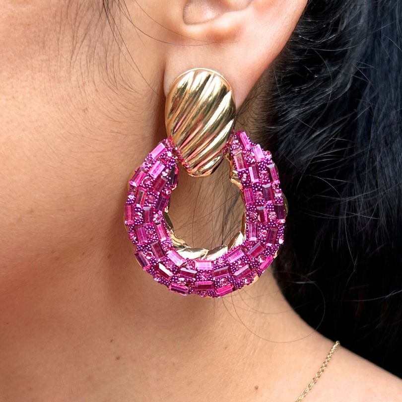 Bling Blogger Pink Drop Earrings