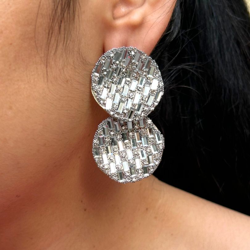 Bling Blogger Silver Layered Earrings
