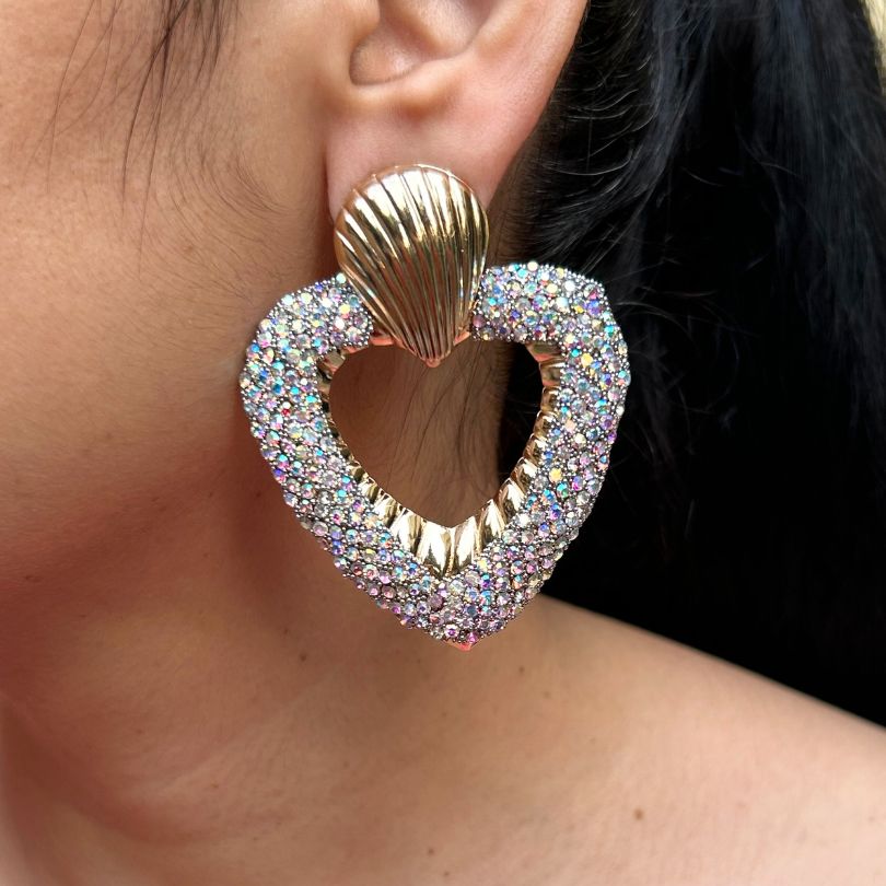 Bling Blogger Envy Silver Heart Earrings