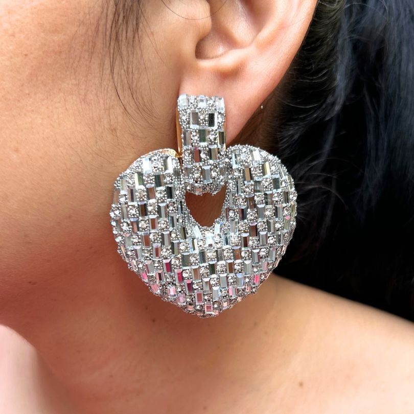 Bling Blogger Love Heart Earrings