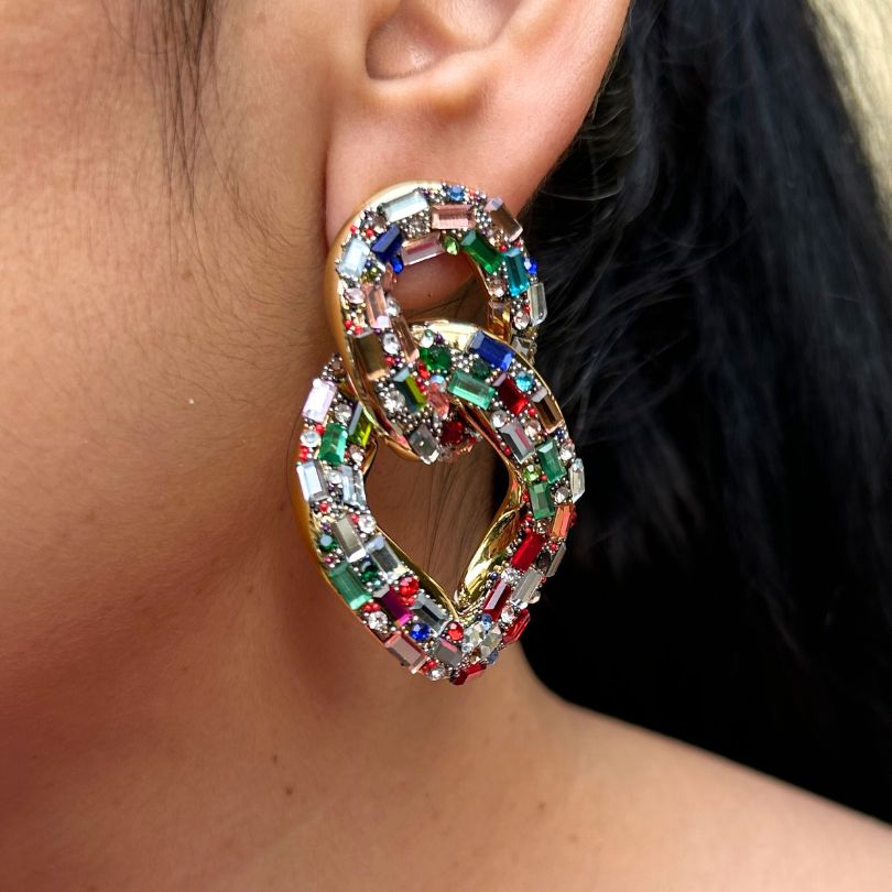 Bling Blogger Entangled Statement Earrings - Multi 2
