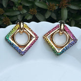 Bling Multicolor Rhombus Earrings