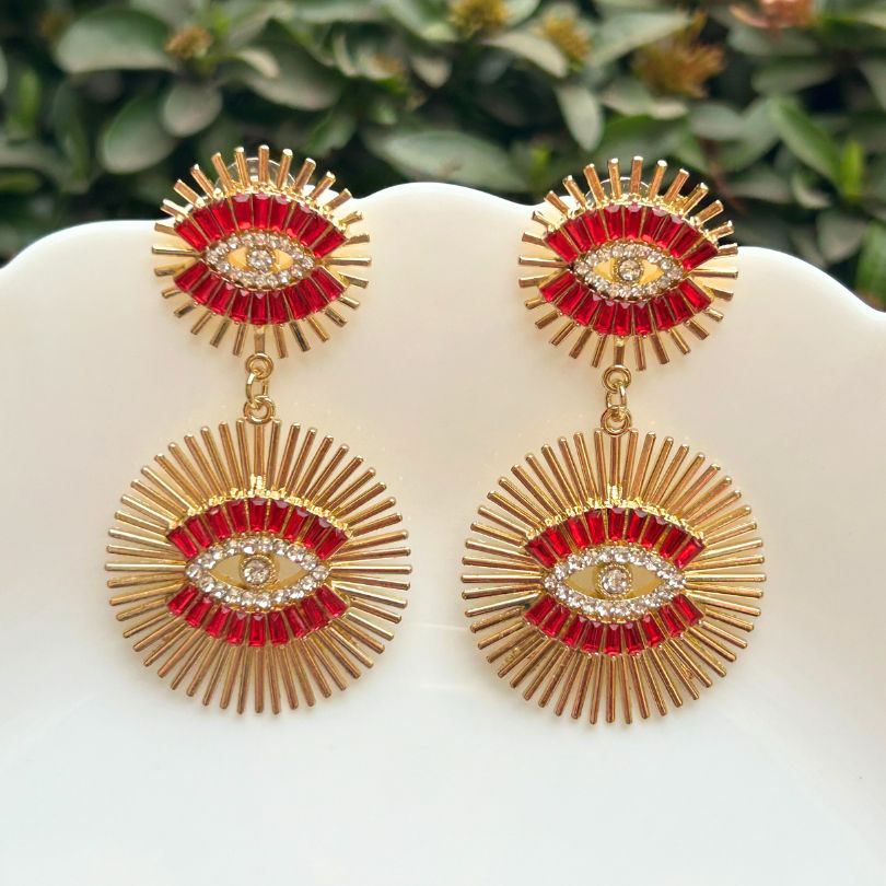 Festive Fuschia Pink Evil Eye Earring