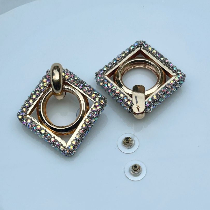 Bling Bright Rhombus Earrings