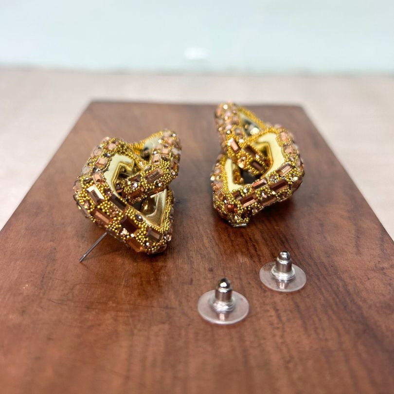 Bling Blogger Rust Golden Entangled Earrings