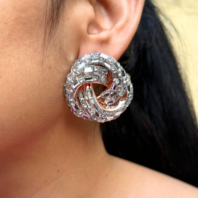 Bling Blogger Silver Knot Statement Studs