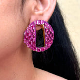 Bling Blogger Pink Valentine Stud Earrings