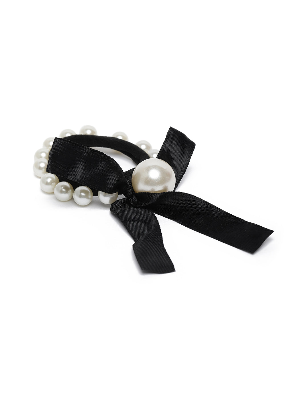 Women Set of 4 Pearl Ponytail Holders