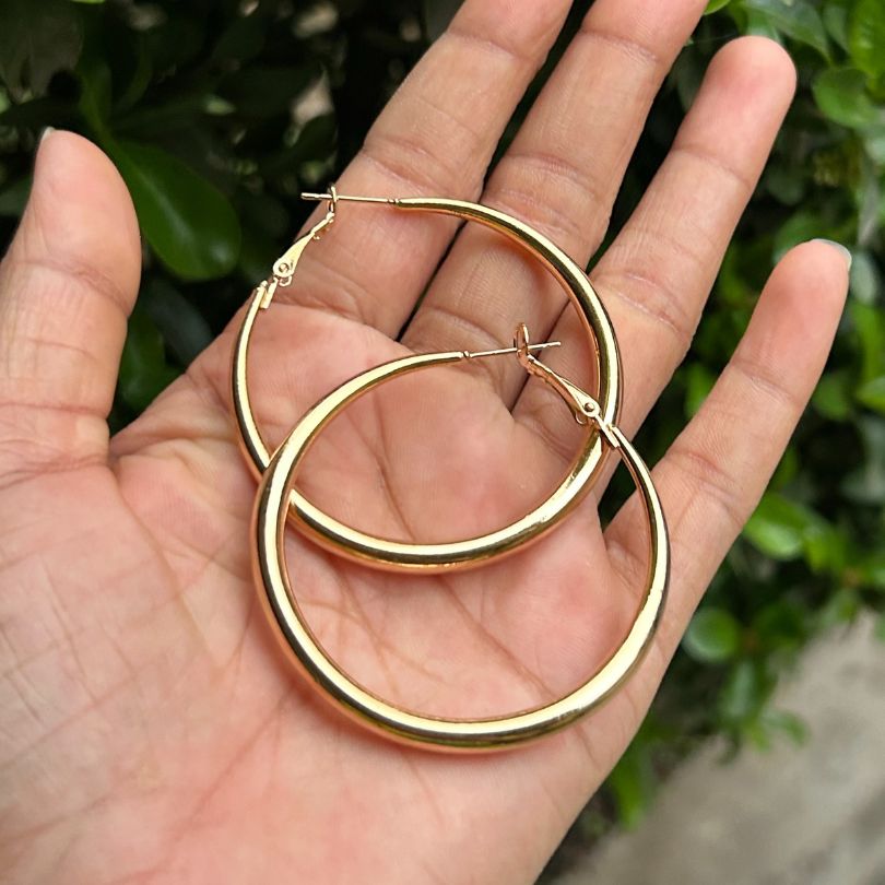 Shiny Golden Hoop Earring