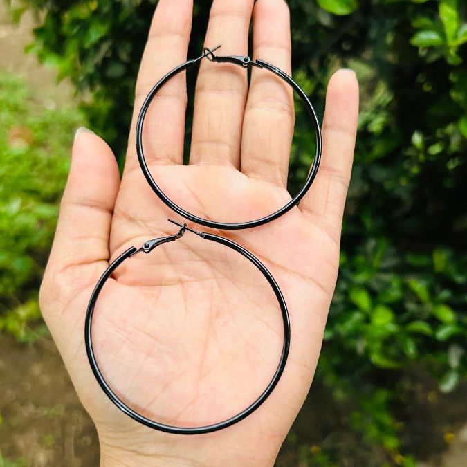 Black Oversized Hoop Earring