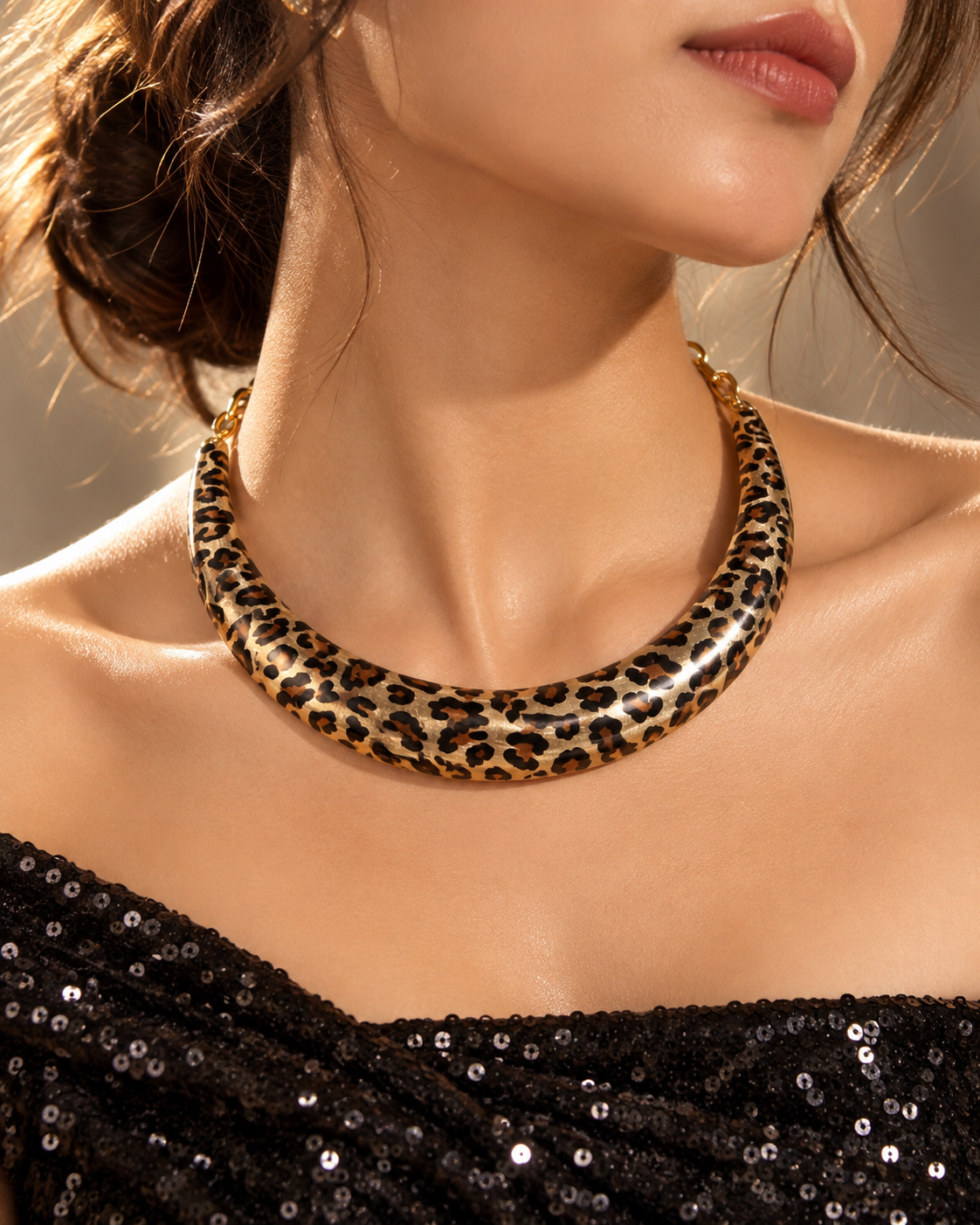 Animal Print Statement Hasli Necklace