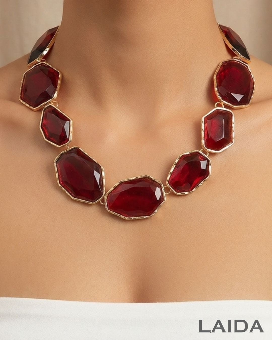 Maya Red Statement Necklace