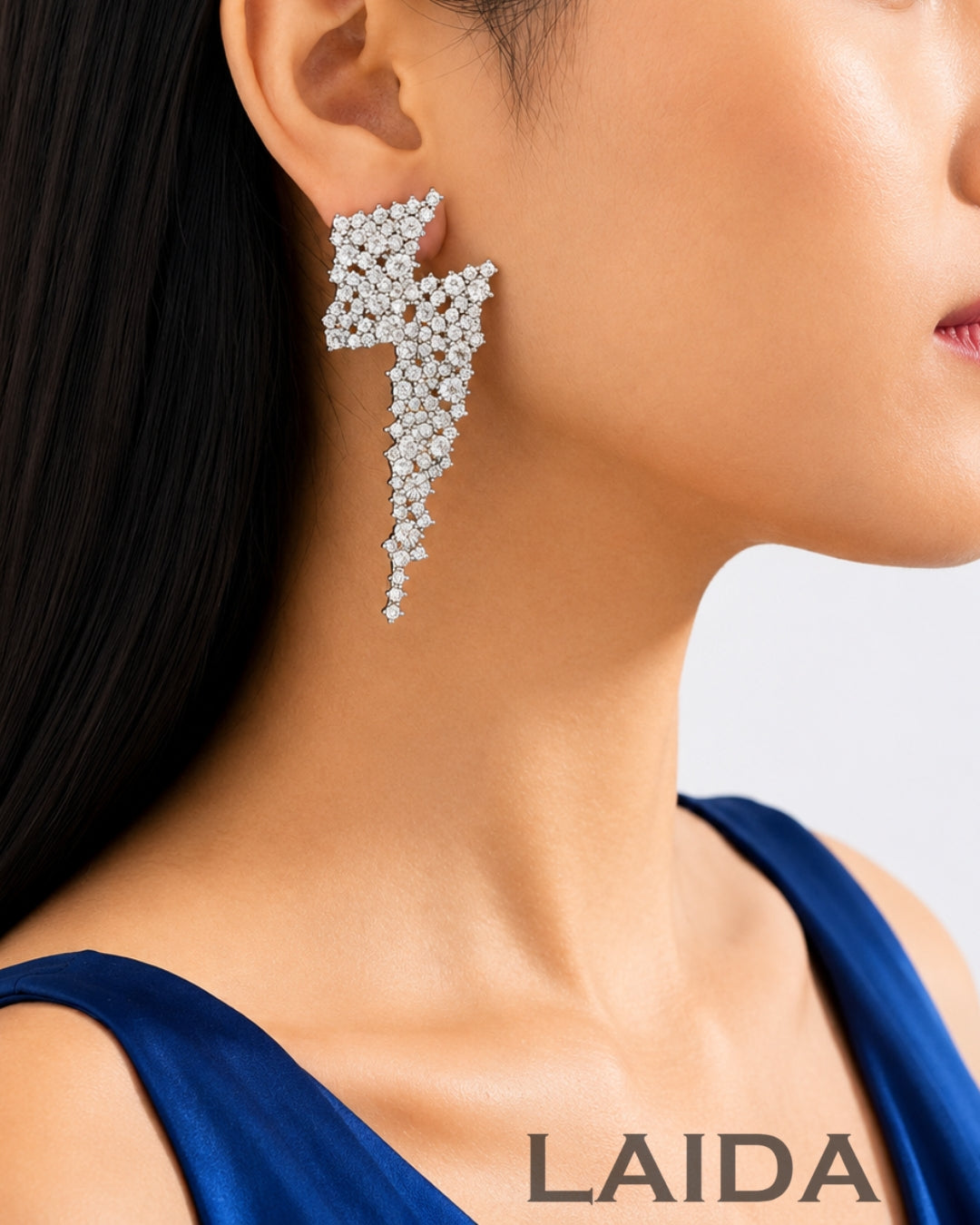 Silver Bling Crystal Drop Earrings