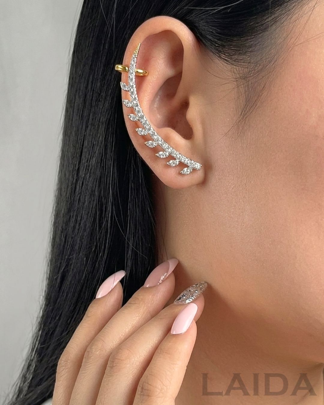 Dew Drop Leaf AD Ear Cuff