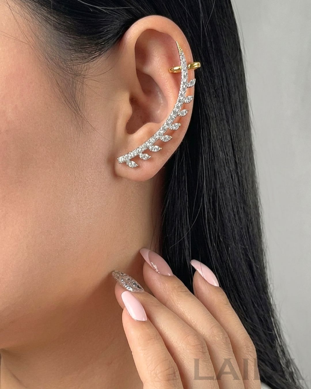 Dew Drop Leaf AD Ear Cuff