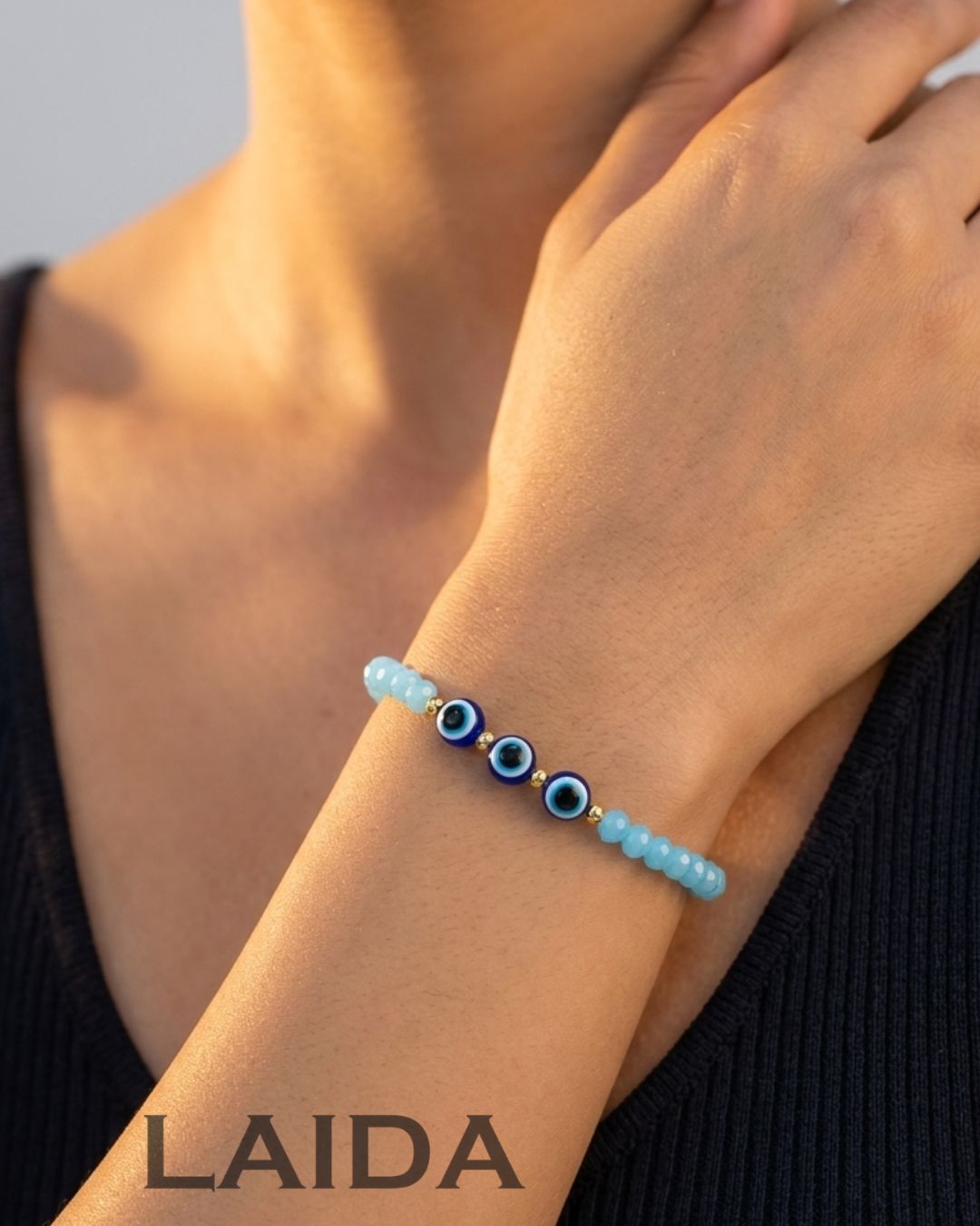 Evil Eye Turquoise - Stretchable Bracelet