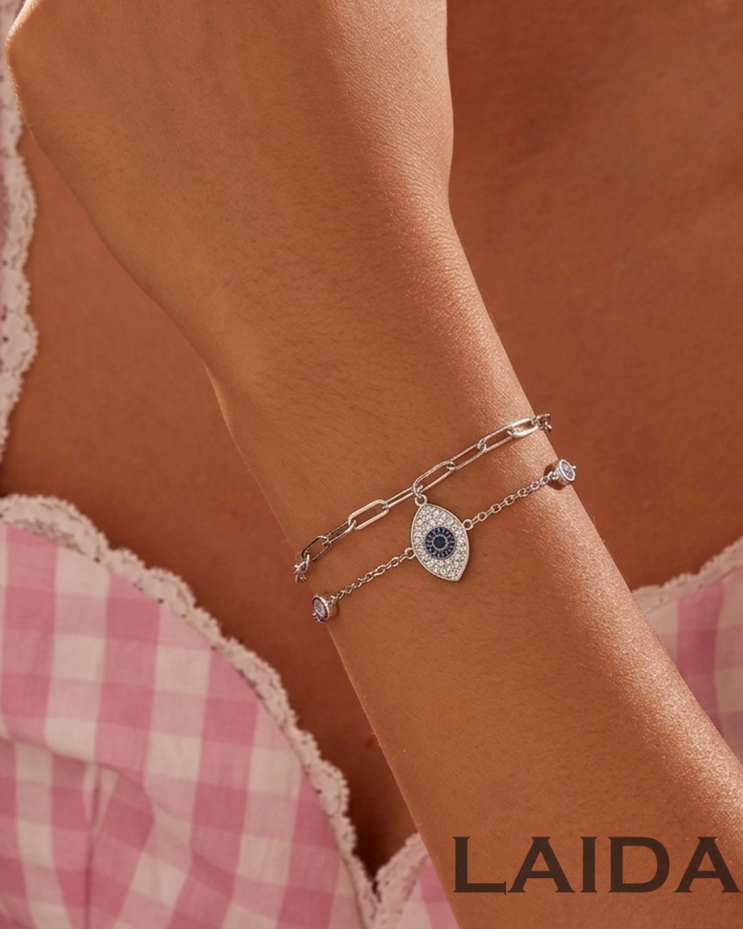 Mystic Evil Eye Silver Plated - Adjustable Bracelet