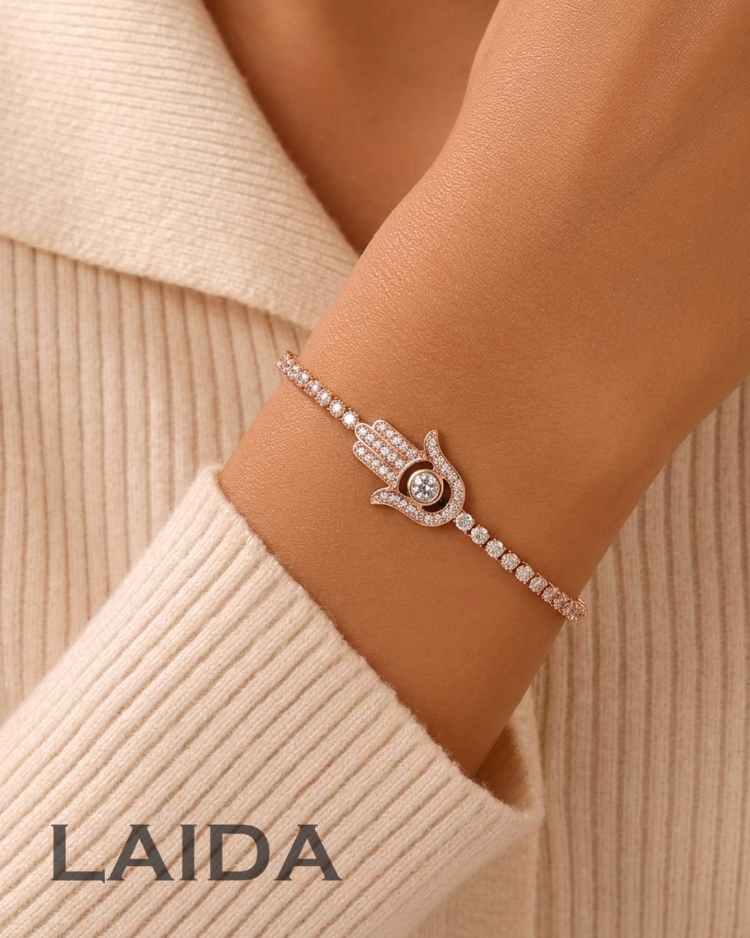 Hamsa Rose Gold Plated - Adjustable Bracelet