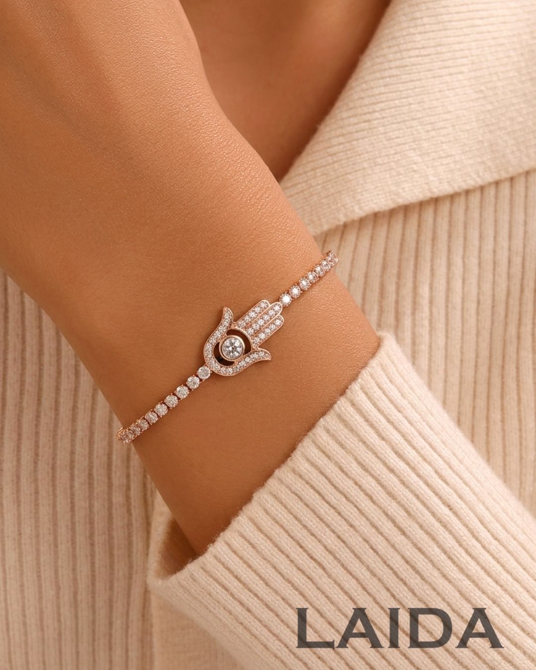 Hamsa Rose Gold Plated - Adjustable Bracelet