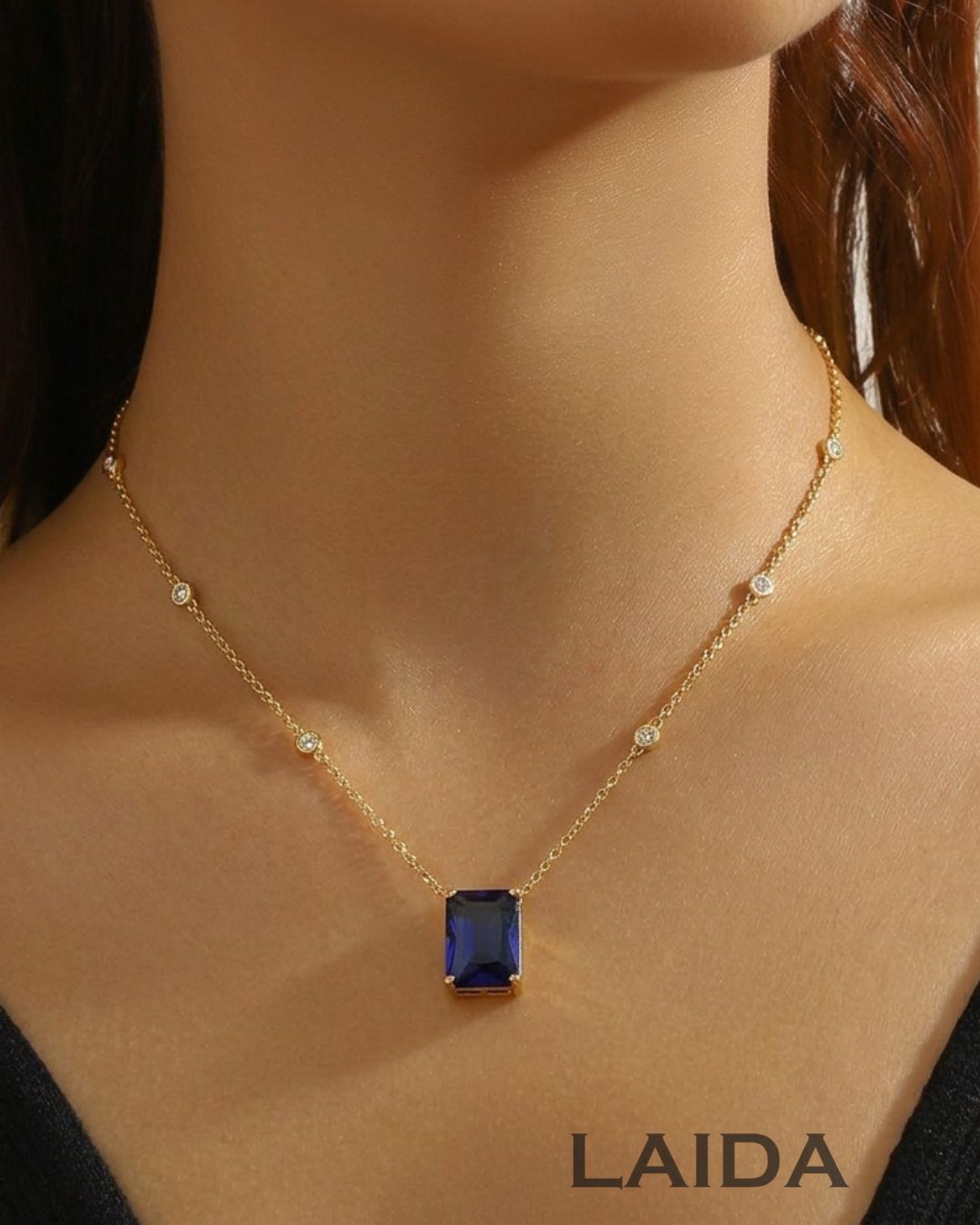 Square Blue Stone Pendant