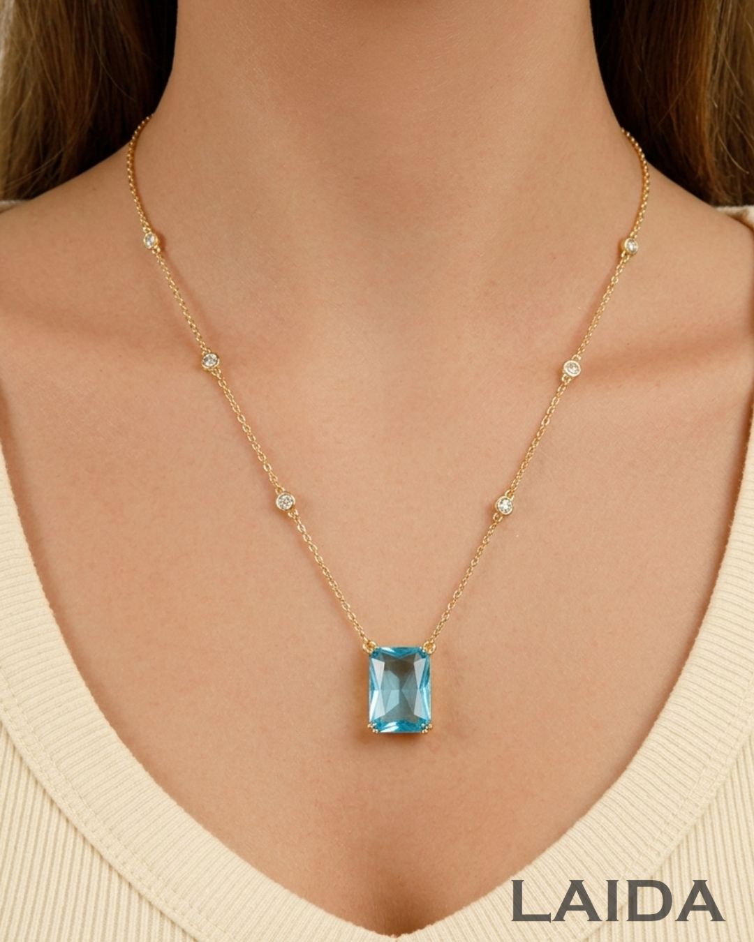 Square Turquoise Stone Pendant