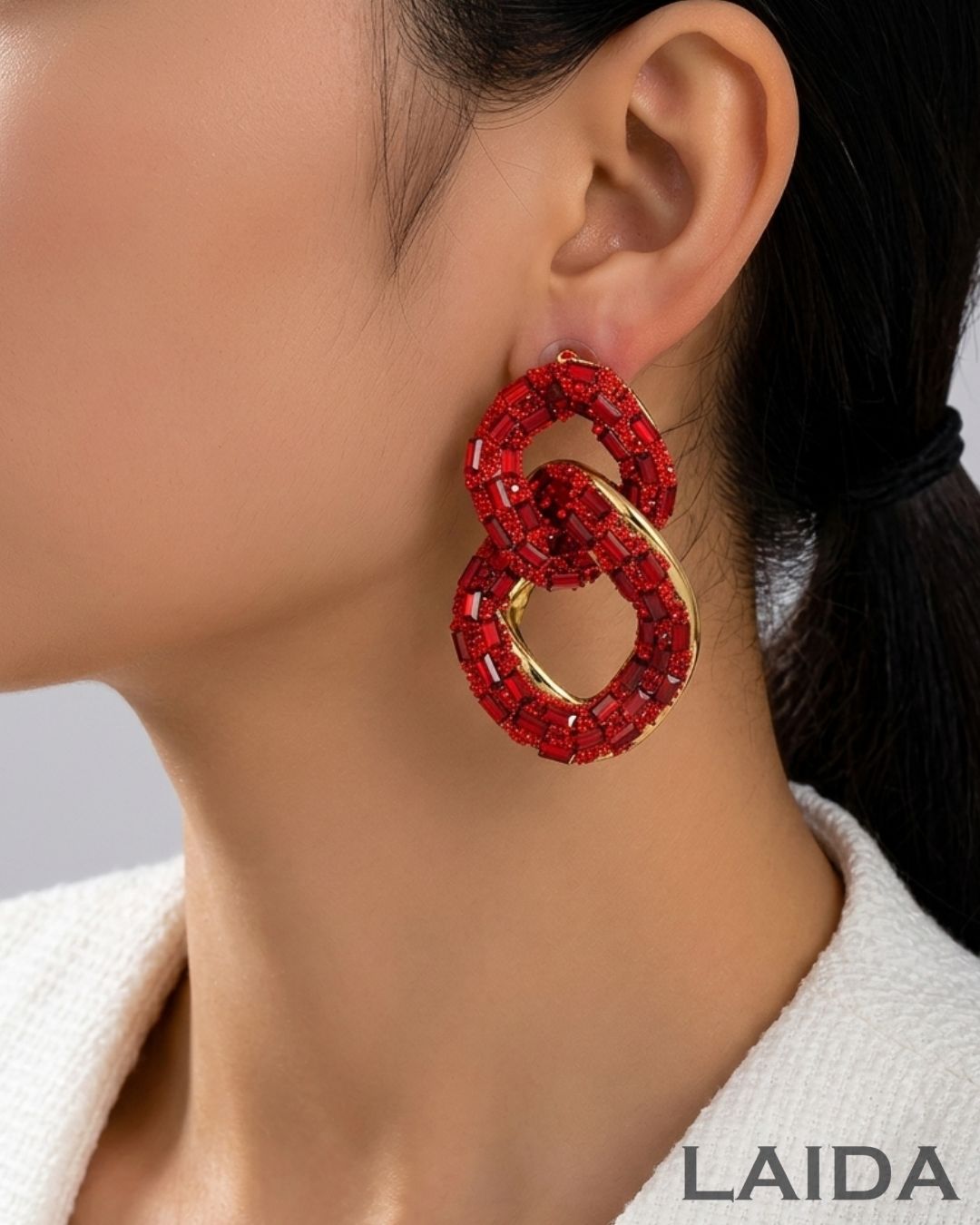 Bling Blogger Red Entangled Statement Earrings