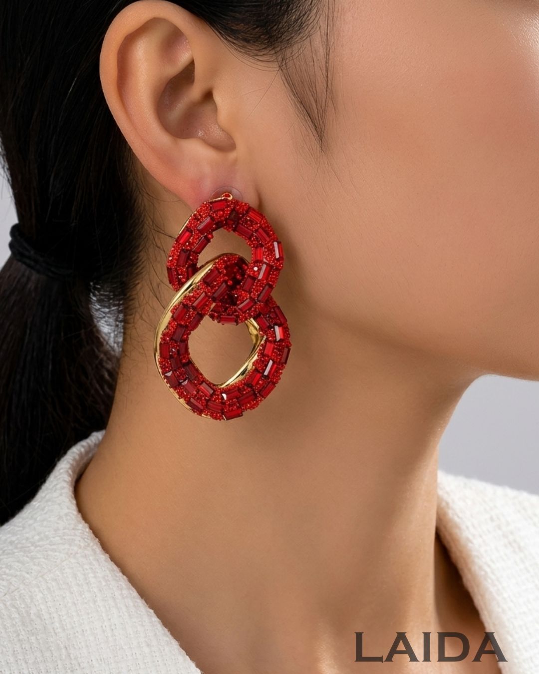 Bling Blogger Red Entangled Statement Earrings