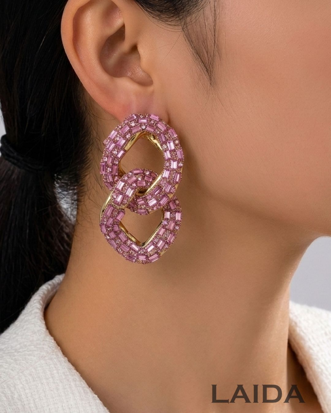 Bling Blogger Mauve Entangled Statement Earrings