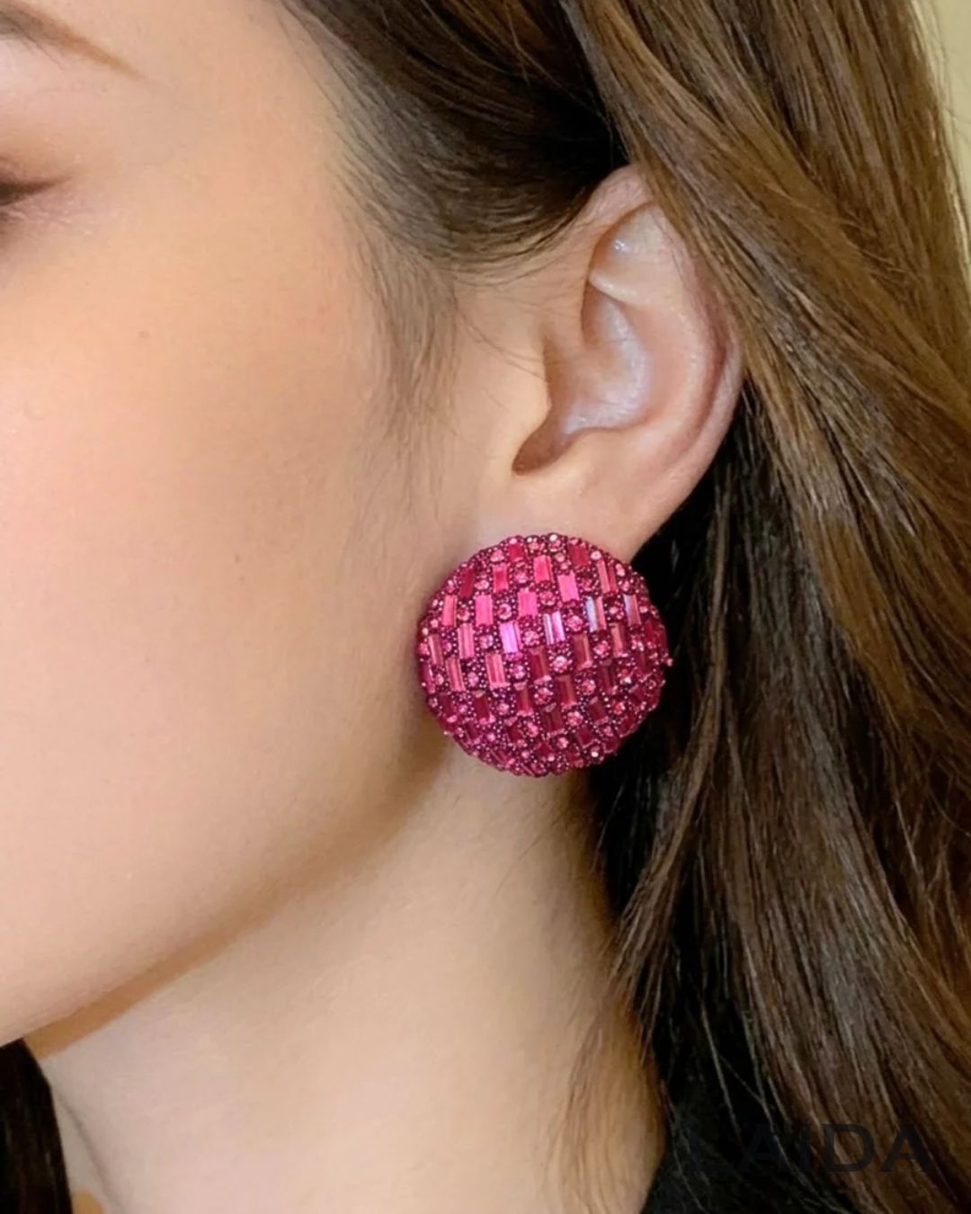 Bling Blogger Pink Stud Earrings - Small