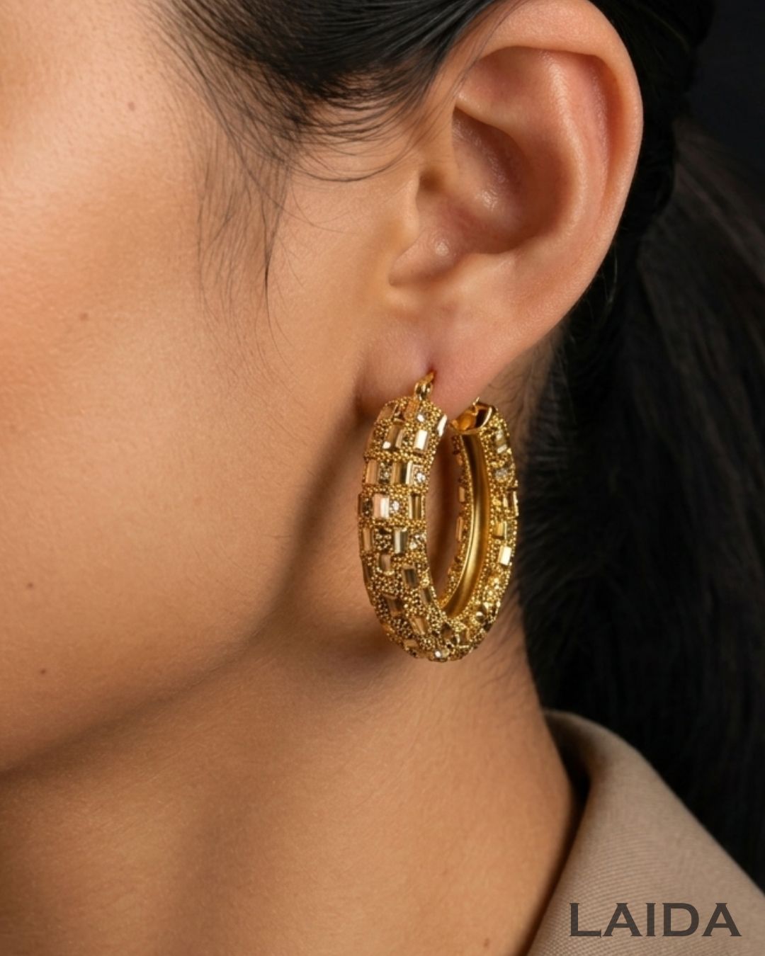 Bling Blogger Rust Gold Hoop Earrings
