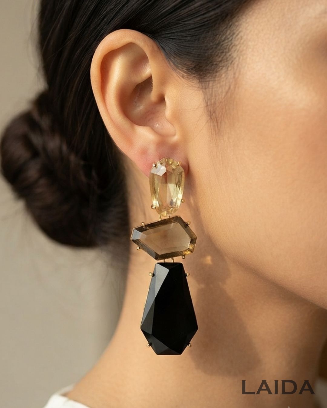 Maya Black Statement Drop Earring