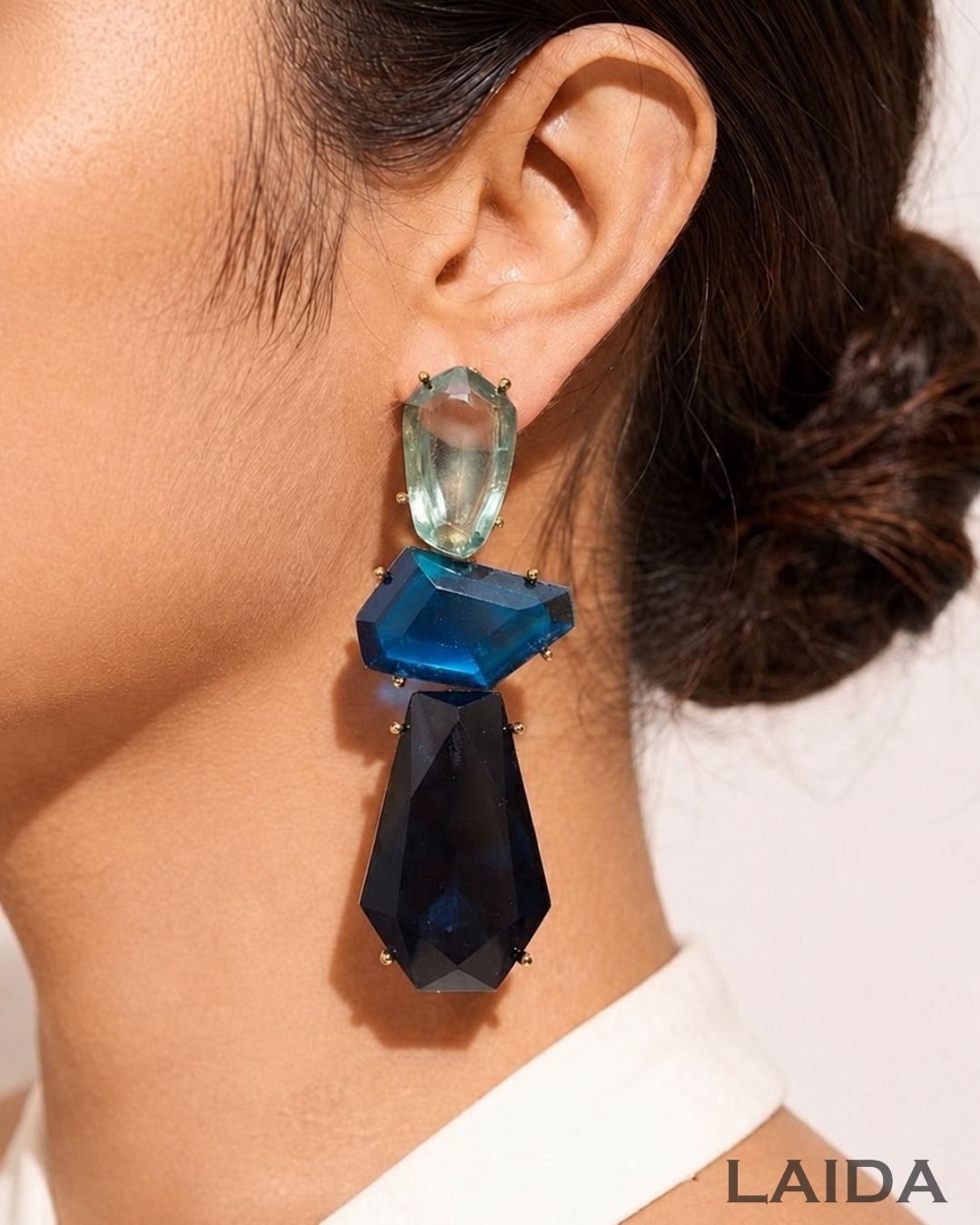 Maya Blue Statement Drop Earring