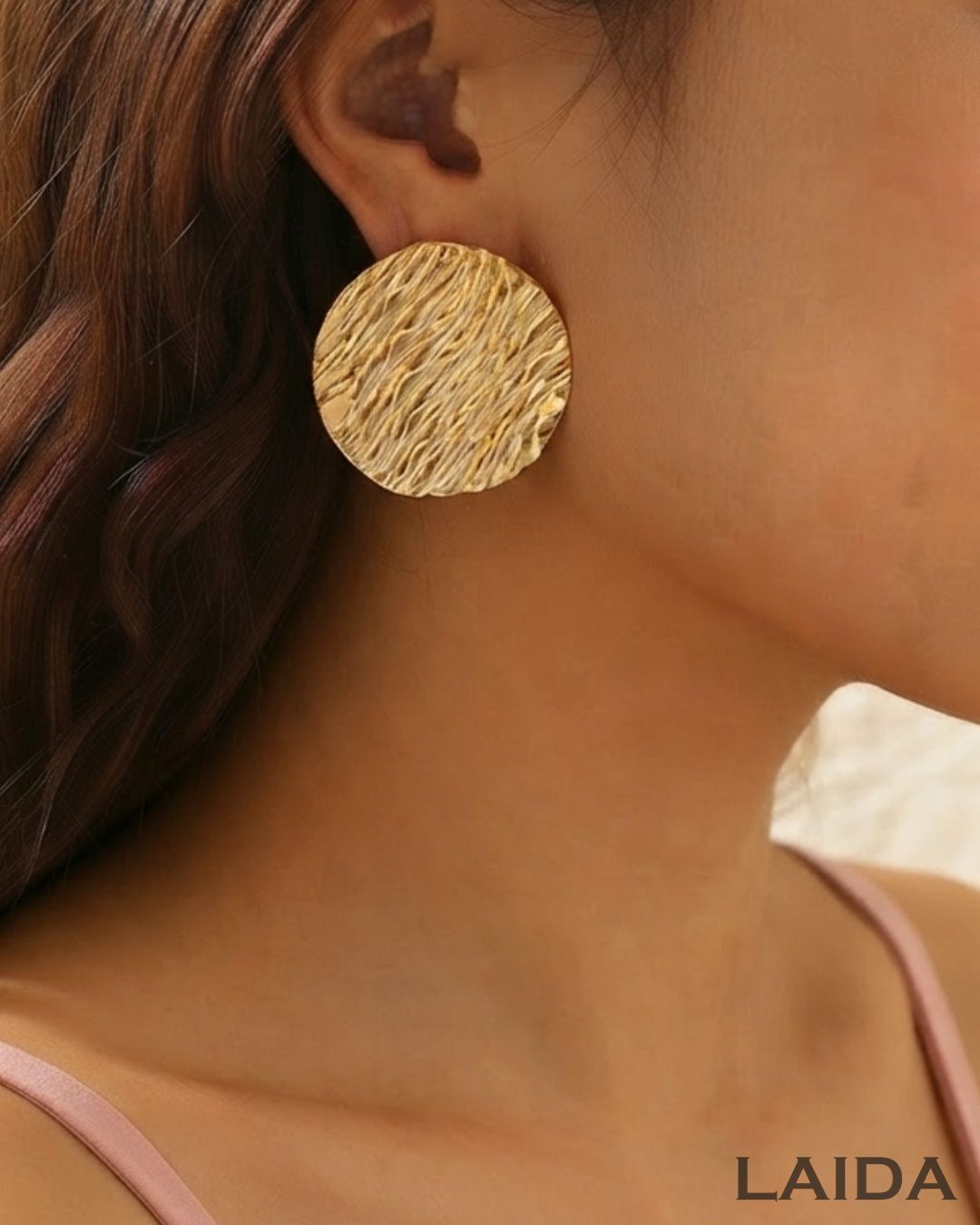 Full Moon Golden Earrings