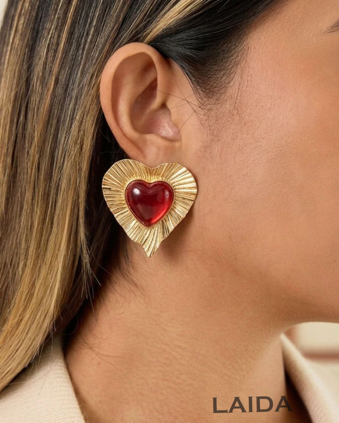Love Heart Stud Earrings