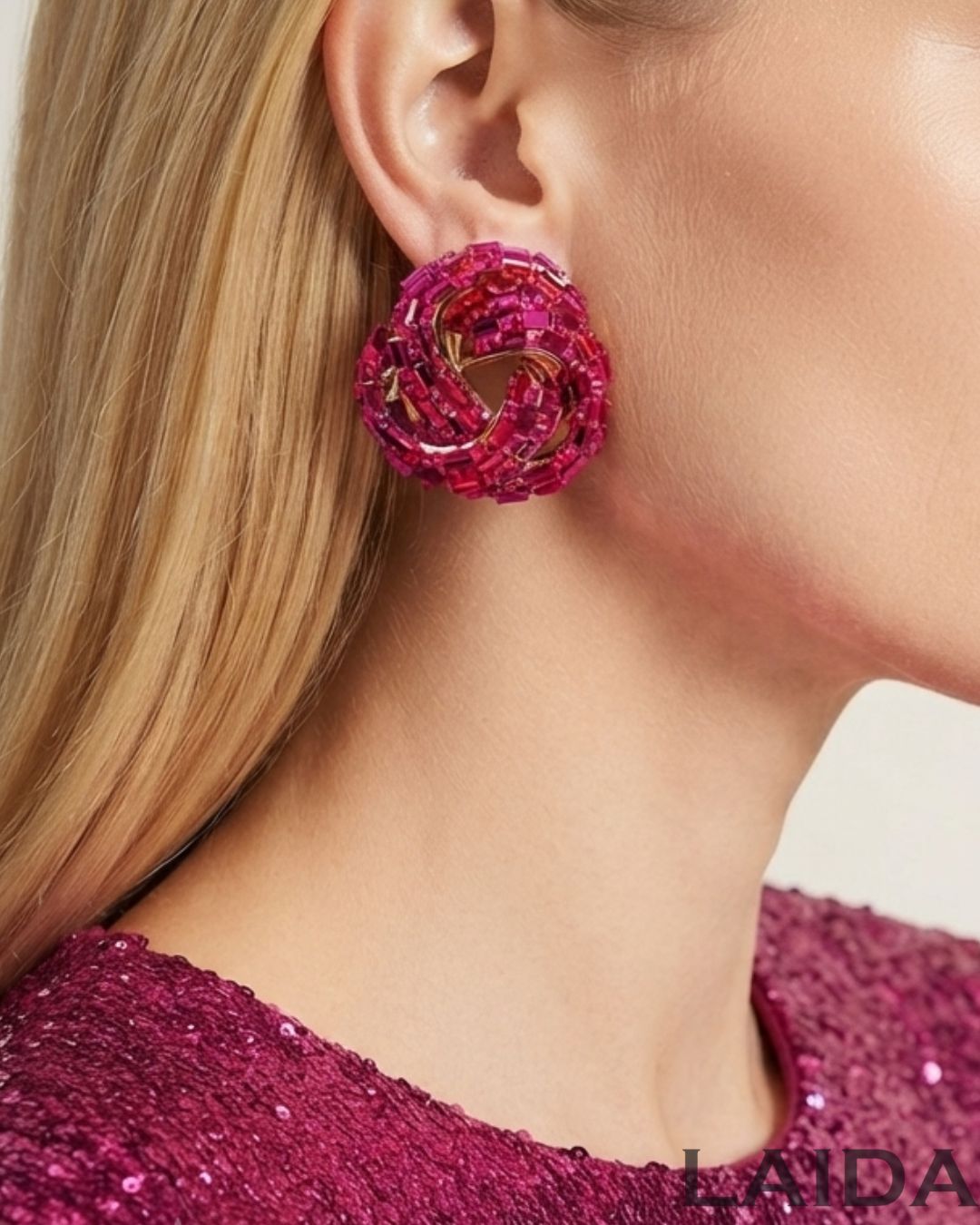 Bling Blogger Pink Knot Statement Studs