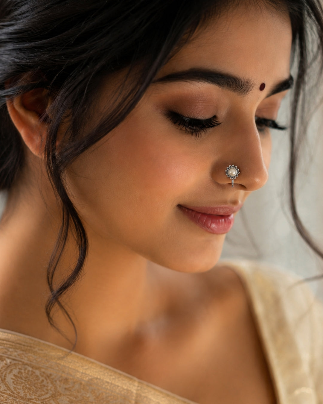 Silver Oxidised Mini Stud Nosepin Pack Of 12