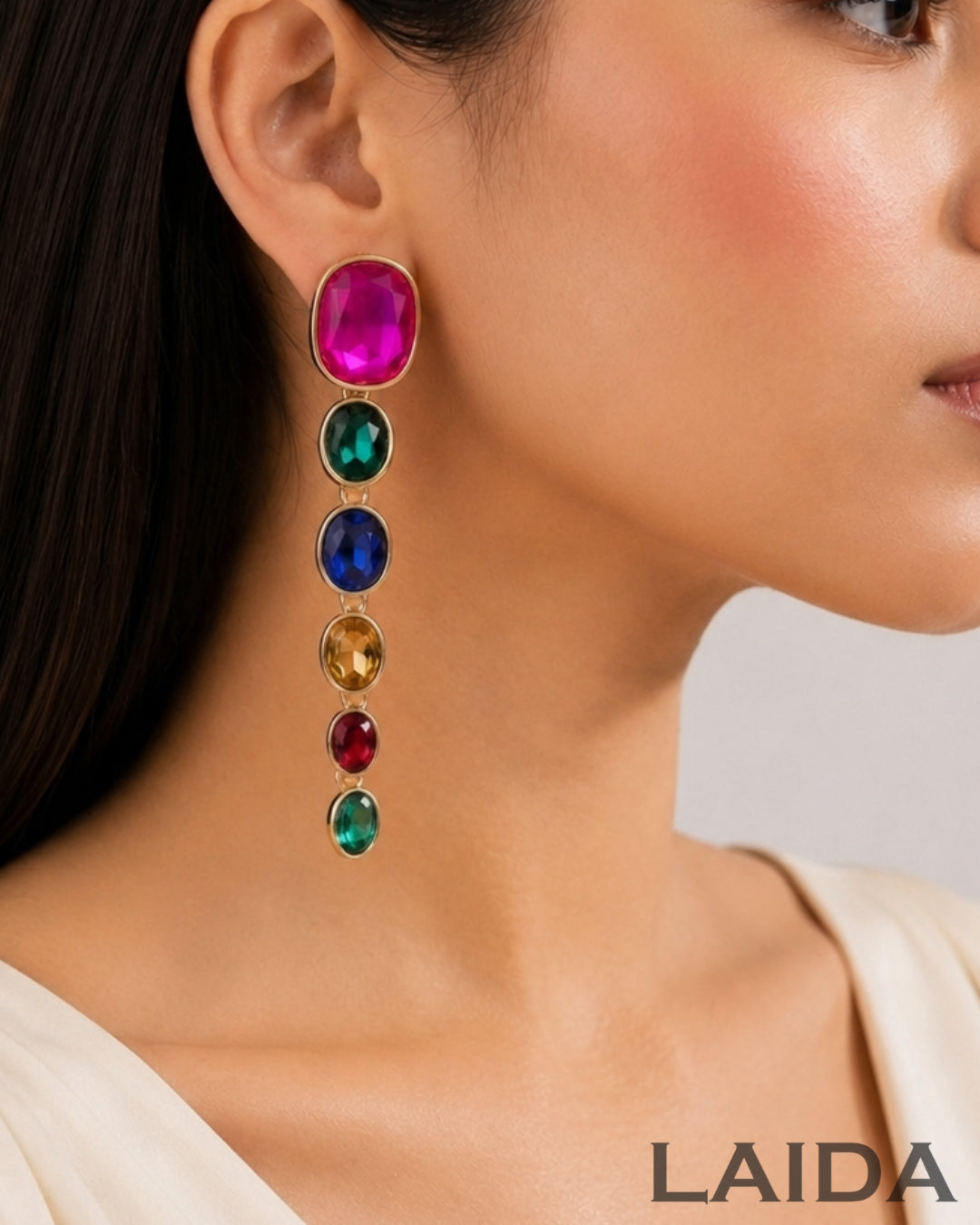 Maya Multicolor Crystal Statement Earrings