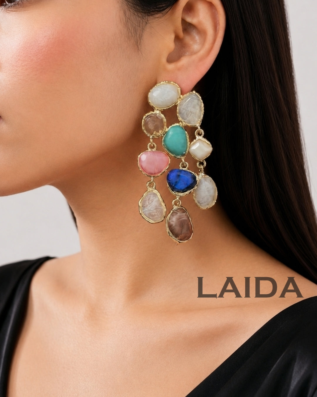 Maya Crystal Layered Multicolor Earrings