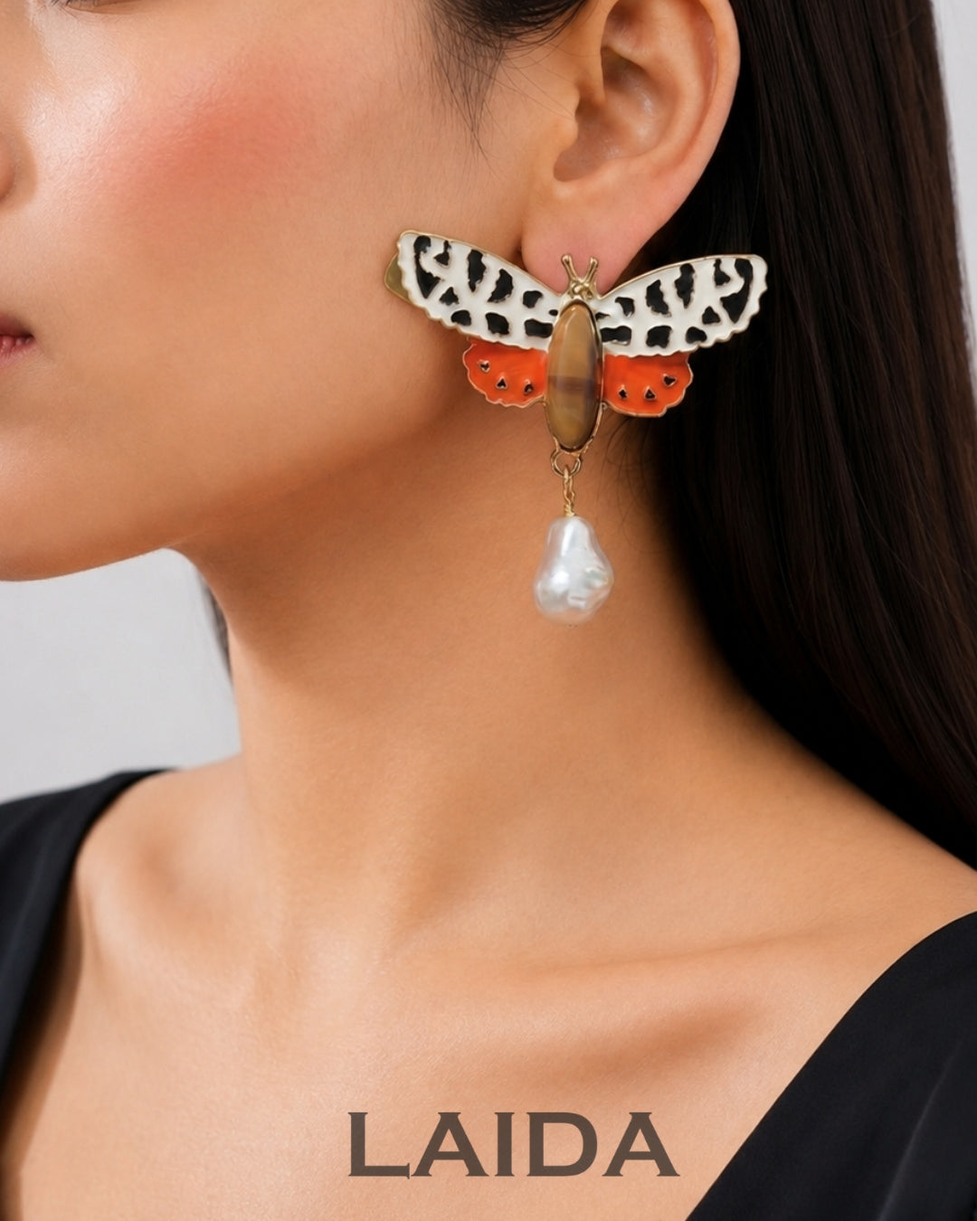 Leopard Print butterfly Drop Earrings