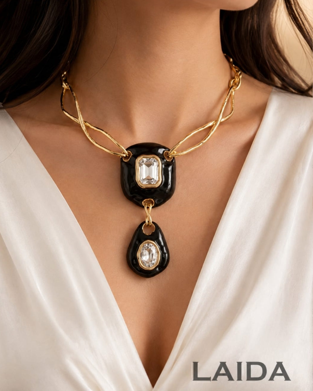 Premium Chic Black Sculptural necklace | Statement Jewellery
